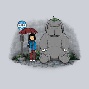 Okja Totoro Parody Art Wallpaper