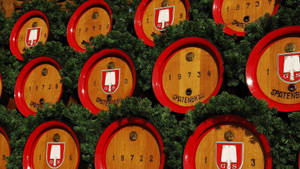 Oktoberfest Beer Barrel Stack Wallpaper