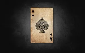 Old Ace Card Black Canvas Spotlight Wallpaper