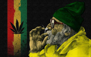 Old Man Smoking Blunt Wallpaper