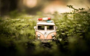 Old Toy Car In Bushes Wallpaper