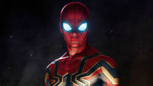 Oled 4k Spider-man Iron Spider Glowing Eyes Wallpaper