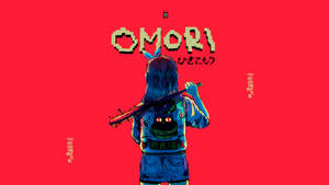 Omori Anime Aubrey Red Poster Wallpaper