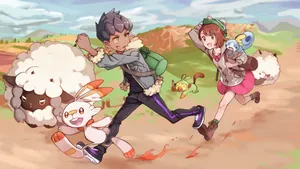 On The Go Pokemon Sword And Shield Wallpaper