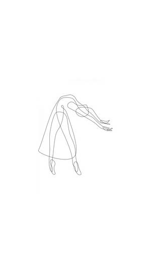 One Line Drawing Ballerina Wallpaper