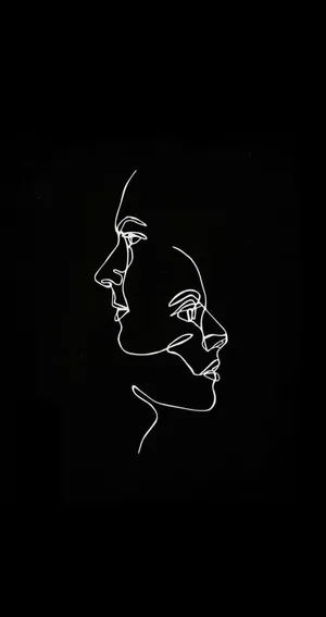 One Line Drawing Facing Away Wallpaper