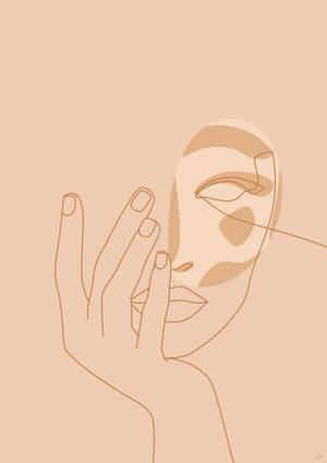 One Line Drawing Half A Face Wallpaper