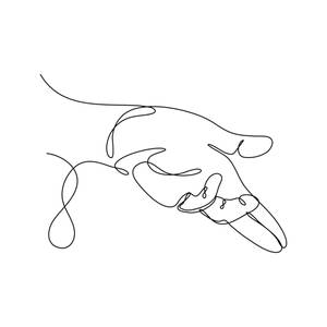 One Line Drawing Hand Out Wallpaper