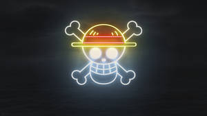 One Piece 4k Neon Light Logo Wallpaper