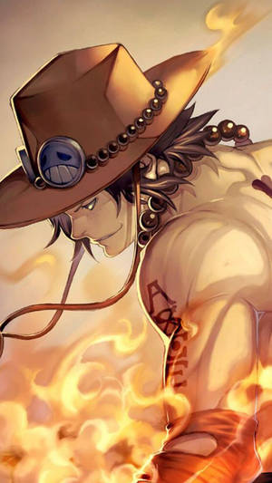 One Piece Ace Brown Cowboy Hat Wallpaper