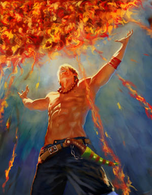 One Piece Ace Raining Fire Wallpaper