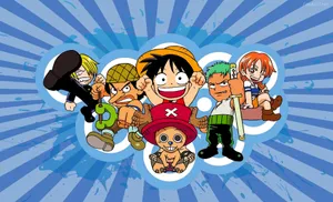 One Piece Chibi Blue Poster Wallpaper