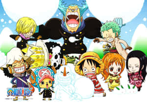 One Piece Chibi Snowballs Wallpaper