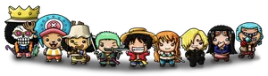 One Piece Chibi Straw Hat Pirates 2d Wallpaper