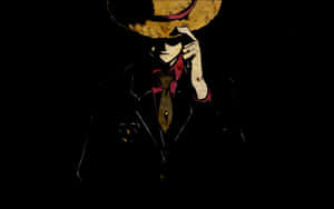 One Piece Cool Monkey D. Luffy Black Wallpaper