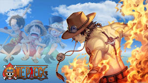 One Piece Live Ace Flame And Brothers Wallpaper