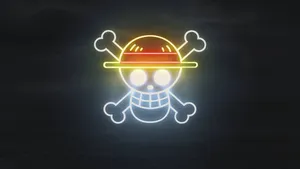 One Piece Neon Logo Wallpaper Wallpaper