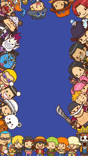 One Piece Phone Cute Characters As Frame Wallpaper