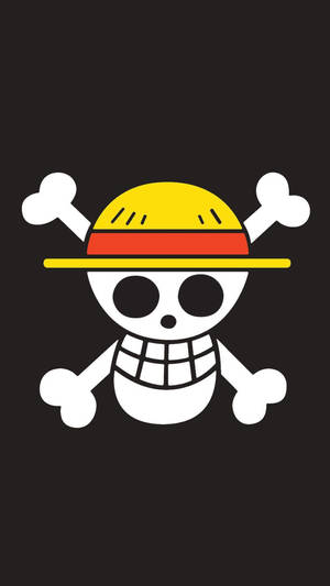 One Piece Phone Jolly Roger On Black Wallpaper