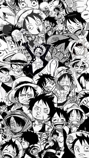 One Piece Phone Luffy Manga Collage Wallpaper