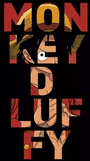 One Piece Phone Luffy Text Art Wallpaper