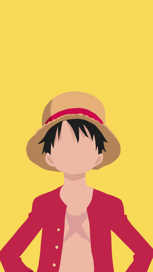 One Piece Phone Minimalist Luffy On Yellow Wallpaper