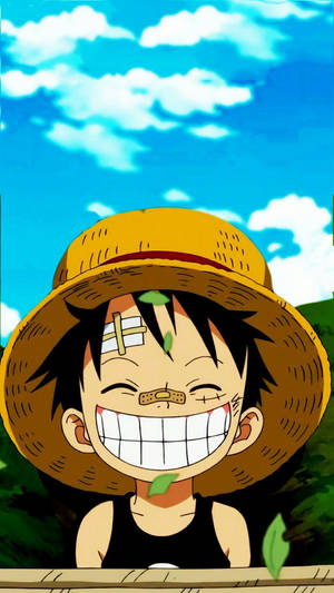 One Piece Phone Young Luffy Injured Wallpaper
