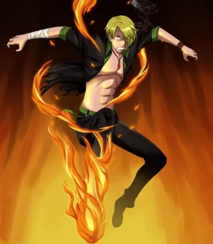 One Piece Sanji Iphone Background: An Impressive Display Of Sanji The Black Leg's Flashy Moves! Wallpaper