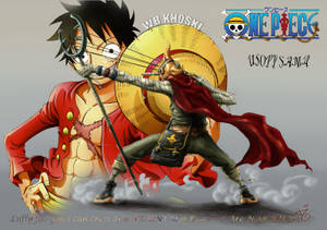 One Piece Usopp And Luffy Poster Wallpaper