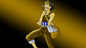 One Piece Usopp Gold And Black Wallpaper