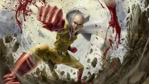 Aesthetic Saitama Yellow Wallpaper - One-Punch Man Wallpapers