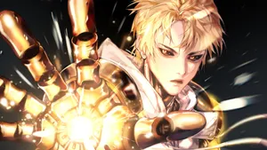 One Punch Man Genos Fire Blast Wallpaper