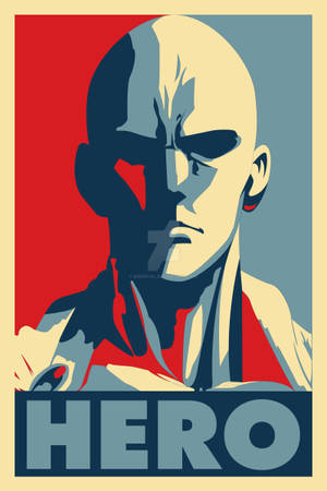 One Punch Man Retro Hero Poster Wallpaper