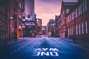 One Way Street In The City Wallpaper