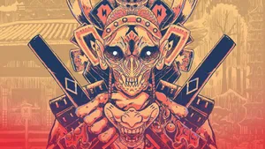 Oni Mask Yellow Wallpaper