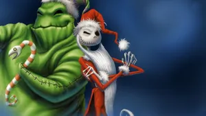 Oogie Boogie And Jack Skellington Christmas Wallpaper
