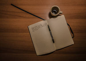 Open Notebook Cute Writing Coffee Wallpaper