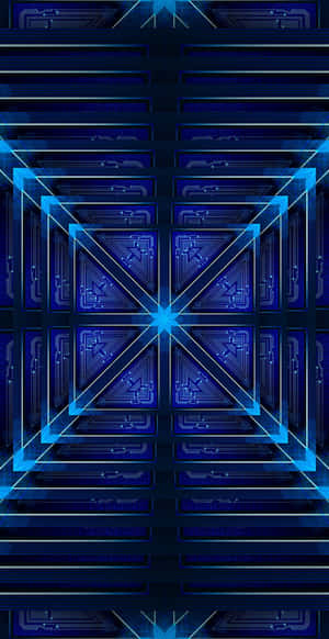 Optical Illusion Of Connected Blue Boxes Wallpaper