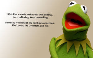 Optimistic Kermit The Frog Cultivating Positivity Wallpaper