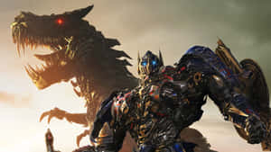 Optimus Prime 4k With Dinobots Wallpaper