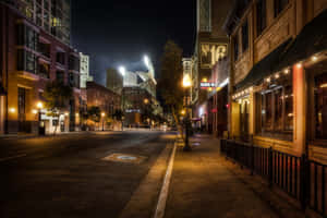 Oraneg Light Street Night Wallpaper