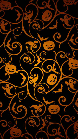 Orange And Black Cute Halloween Iphone Wallpaper