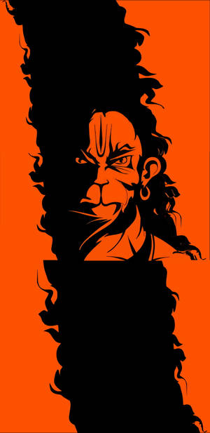 Orange And Black God Hanuman Wallpaper