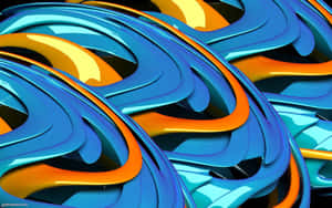 Orange And Blue Abstract Design Wallpaper