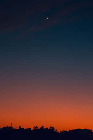 Orange And Blue Evening Sky Wallpaper