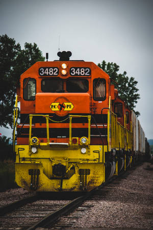 Orange And Yellow Train Wallpaper