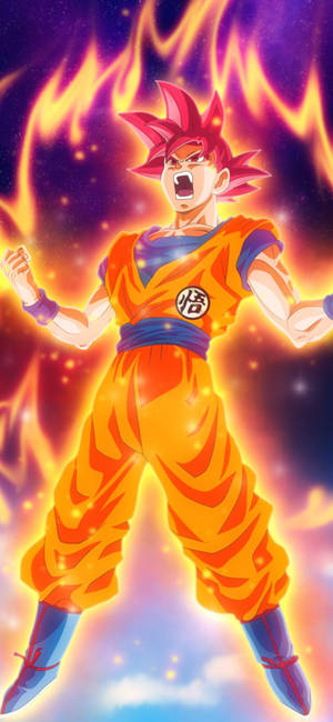 Orange Attire Super Saiyan Son Goku Iphone Wallpaper