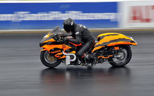 Orange Black Racing Motorcycle Wallpaper