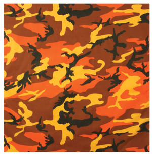 Orange Camouflage Fabric Wallpaper