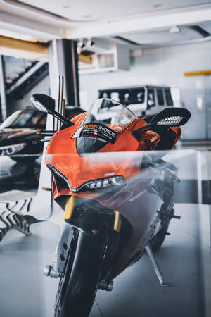 Orange Ducati Bikes Iphone Wallpaper